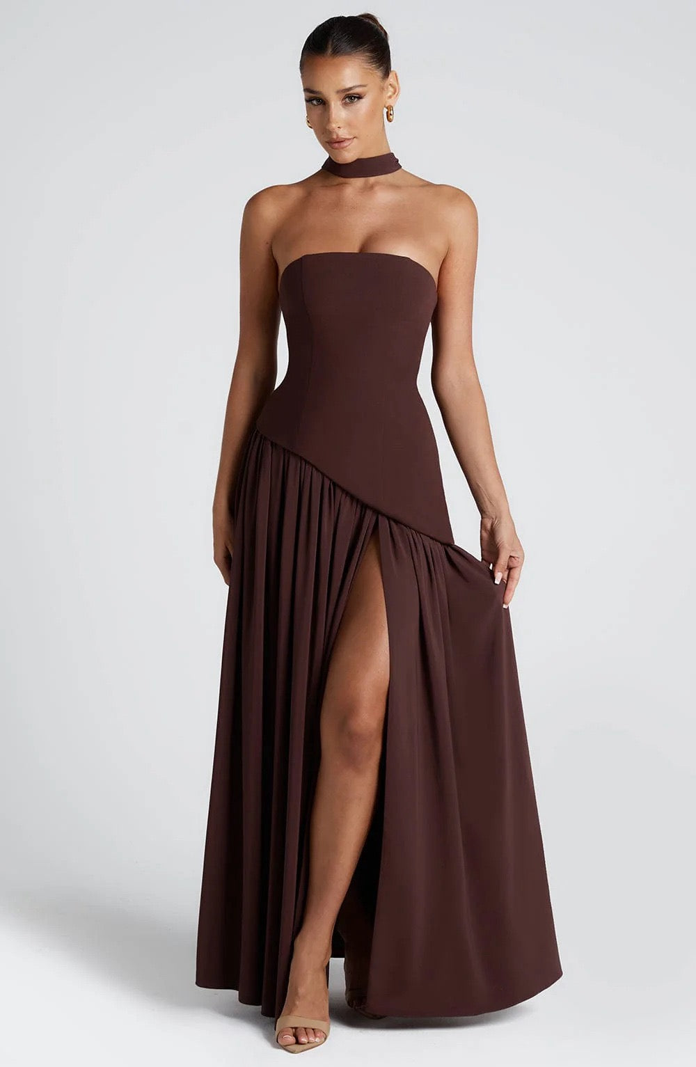 Iris – Elegantes Wickel-Maxikleid mit V-Ausschnitt – Ansicht 13