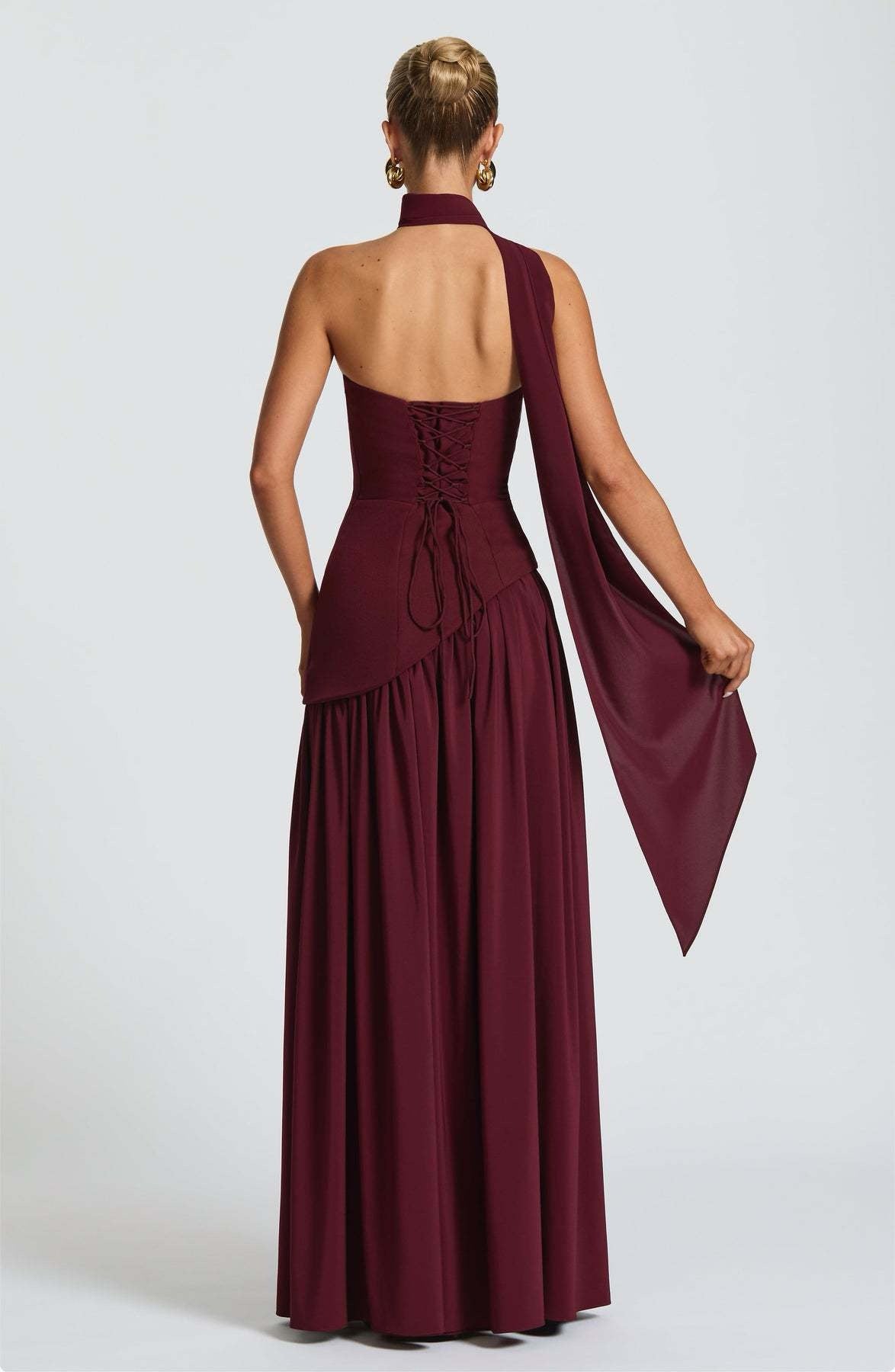 Iris – Elegantes Wickel-Maxikleid mit V-Ausschnitt – Ansicht 9