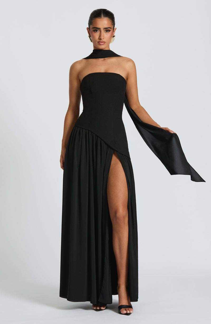 Iris – Elegantes Wickel-Maxikleid mit V-Ausschnitt – Ansicht 6