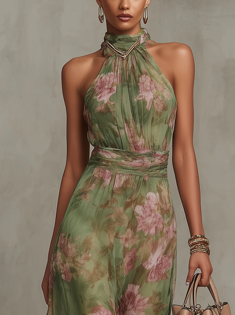 Sophie – Romantisches Blumenkleid im Boho-Stil – Detailaufnahme