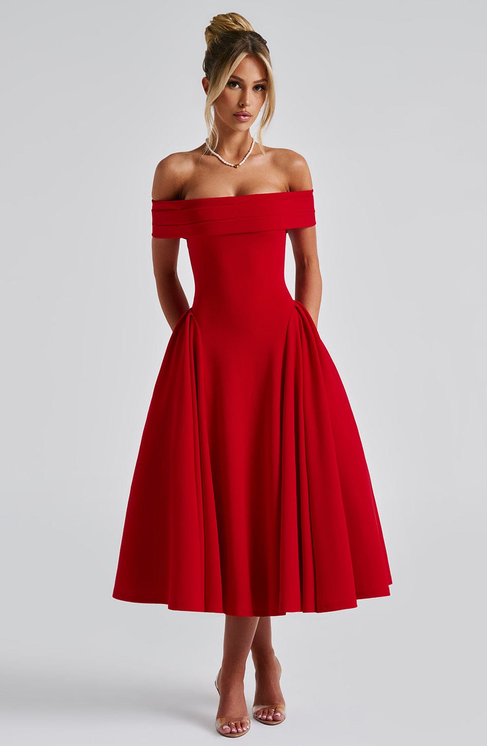 Nyx – Raffiniertes Wickel-Midikleid mit V-Ausschnitt – Ansicht 20